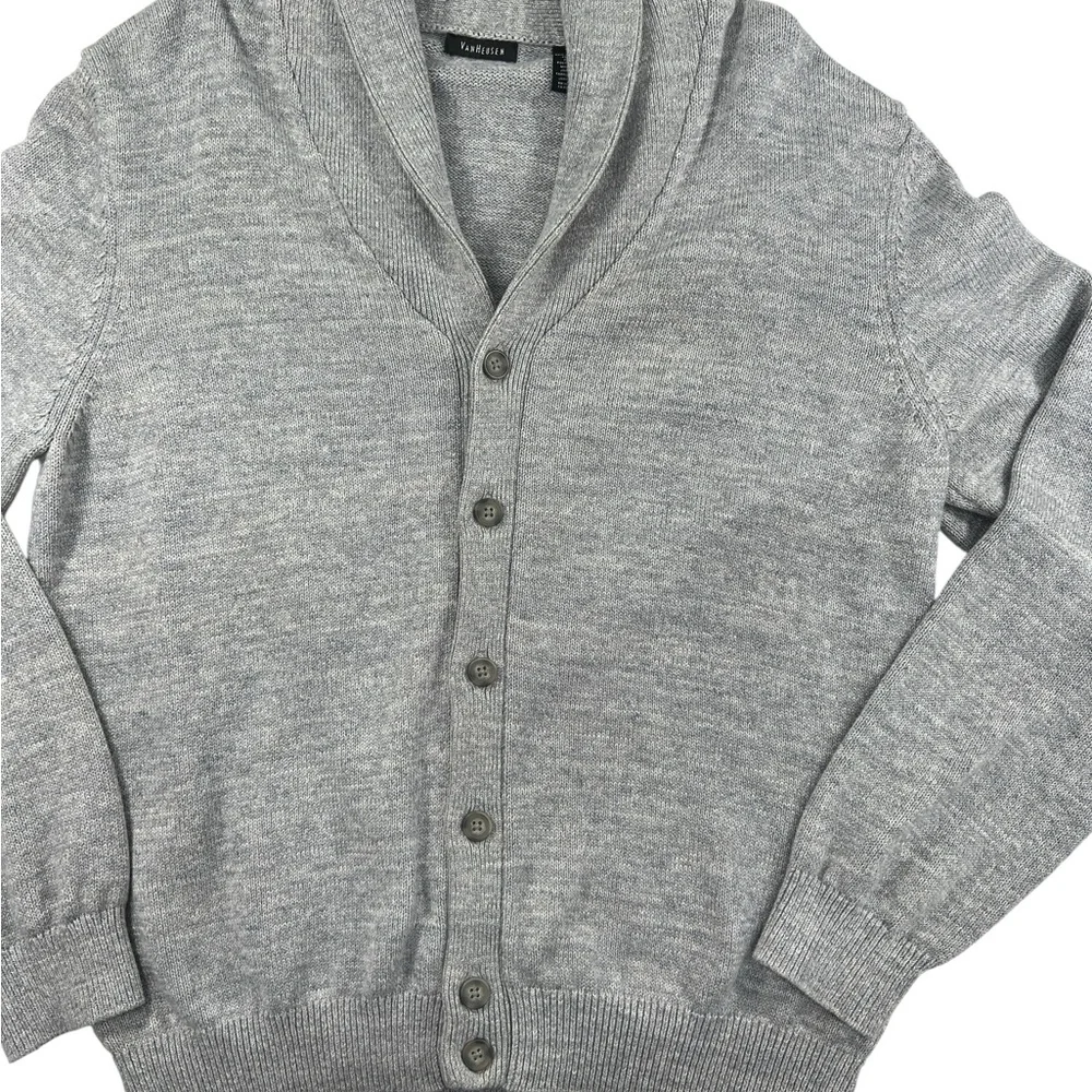 Van Heusen Gray Cardigan Sweater in Size Men’s Large